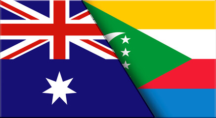 Wall Mural - Flags of Australia and Comoros. Australian and Comoro Islands National flags