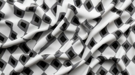 Poster - Elegant Black and White Fabric with Geometric Pattern Design