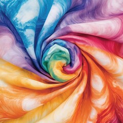 Fototapete - Vibrant Swirling Fabric with Colorful Patterns and Soft Texture