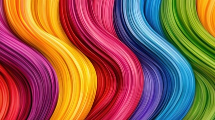Poster - Vibrant Swirls of Colorful Waves Creating a Stunning Abstract Pattern