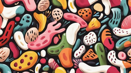 Poster - Colorful Abstract Pattern of Organic Shapes and Fluid Forms