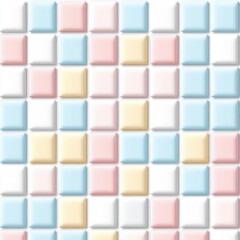 Aufkleber - Colorful Glossy Square Tiles in a Symmetrical Grid Pattern