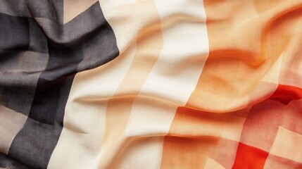 Aufkleber - Smooth Textile Fabric in Warm Tones and Textured Patterns