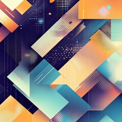 Poster - Colorful Geometric Pattern with Abstract Shapes and Textures