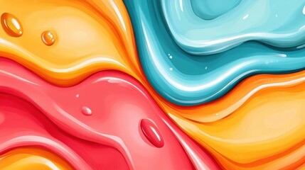 Poster - Vibrant Fluid Colors Swirling Together in Abstract Art Design