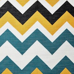 Poster - Colorful Chevron Pattern in Bold Geometric Design on Fabric