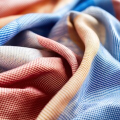 Poster - Colorful Woven Fabric Texture with Fine Patterns and Soft Drapery