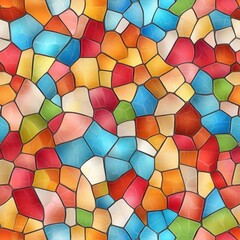Aufkleber - Colorful Mosaic Pattern with Vibrant Shades and Textures