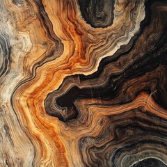 Poster - Abstract Wood Grain Pattern with Rich Swirls and Layers of Color
