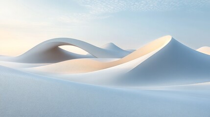 Wall Mural - Beautiful abstract landscape of clean white desert sand dunes