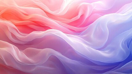 Wall Mural - Beautiful flowing colored fabric illustrating soft graceful ethereal movements