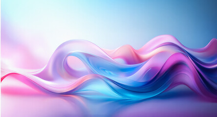 Wall Mural - abstract flowing waves of pink, blue, and purple with soft texture under bright light, creating an e