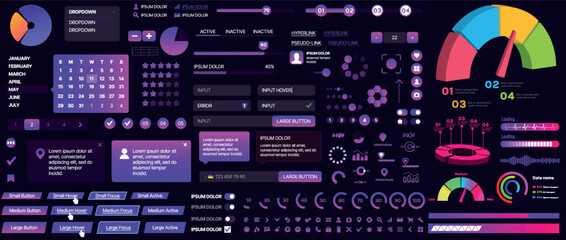 Wall Mural - a set of ui components for mobile apps and websites. includes buttons, panels, menus, sliders, and c
