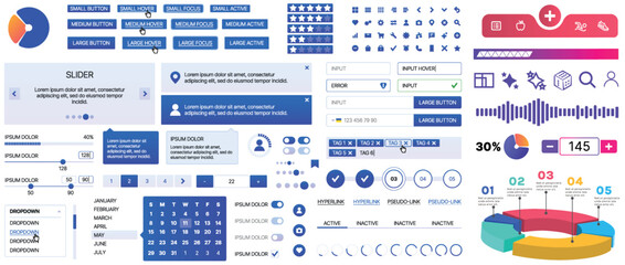 Wall Mural - a set of ui components for mobile apps and websites. includes buttons, panels, menus, sliders, and c