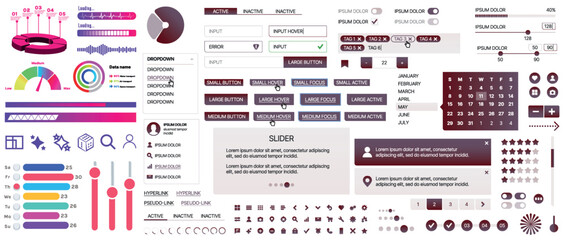 Wall Mural - a set of ui components for mobile apps and websites. includes buttons, panels, menus, sliders, and c