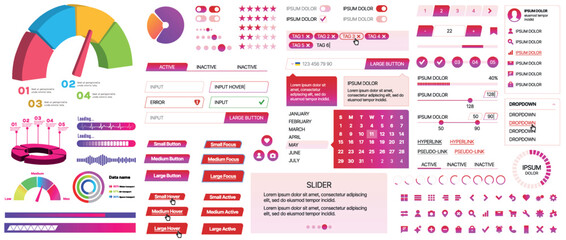 Wall Mural - a set of ui components for mobile apps and websites. includes buttons, panels, menus, sliders, and c