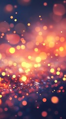 Wall Mural - A blurred background with soft, glowing bokeh lights in warm colors.