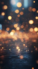 Wall Mural - A blurred background filled with warm, glowing bokeh lights, creating a dreamy atmosphere.