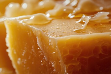 Wall Mural - A close-up shot of a delicious-looking slice of honey cake