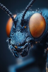 Sticker - A detailed view of a bug's face with large eyes