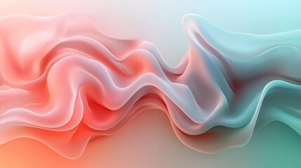 Wall Mural - abstract flowing fabric colored with shades of pink and blue
