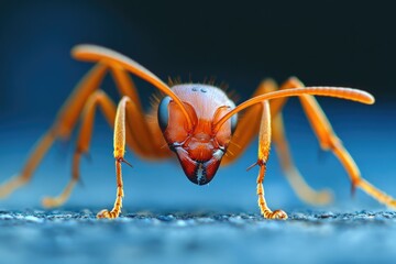 Fototapete - Macro shot of an insect on the ground with natural surroundings