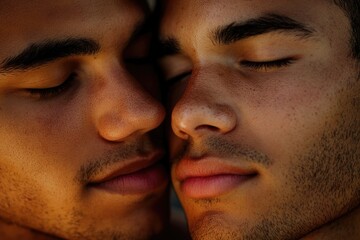 Sticker - Two people embracing with affection, close-up view