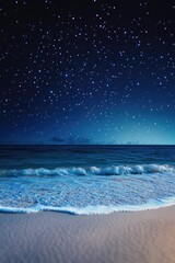 Wall Mural - a calm beach scene at night with stars shining bright in the sky