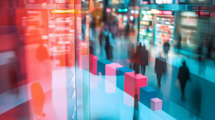 Wall Mural - abstract retail environment emphasizing urban consumption patterns -