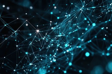 Wall Mural - intricate network of glowing connections illuminates the digital landscape at dusk. generative ai