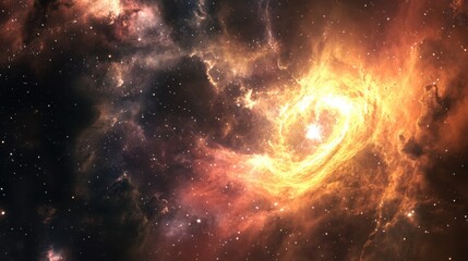 Wall Mural - a futuristic ai-powered observatory captures the birth of a new galaxy inside a glowing nebula