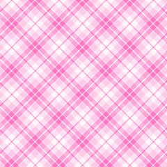 Wall Mural - Plaid repeat pattern in pink and white.Cute colorful gingham checkered tartan seamless pattern.Geometric graphic vector illustration background design for fabric and print. 