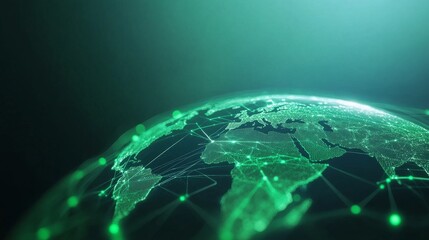 Wall Mural - Global Network, Digital Earth, Abstract Map