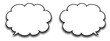 © あんもち - 吹き出し　雲形　影付き　シャドウ　枠　セット　素材　もこもこ　もくもく　ふわふわ　飾り　ポップ　シンプル　あしらい　見出し　タイトル　囲み　会話　言葉　しゃべる　コメント　雲型　speech bubble,speech balloon,shadow,set