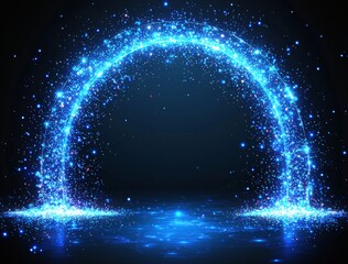 Wall Mural - A VIP background featuring crystal blue sparkling stars. It embraces a beautiful winter theme for Happy Holiday 2016 at night. The scene includes shining white and blue star falls. It also showcases