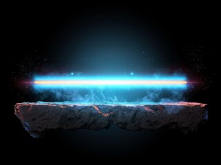 Wall Mural - Abstract light element design with a black background