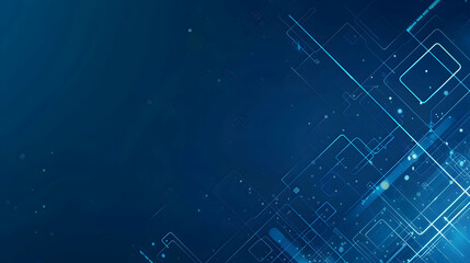 Wall Mural - abstract digital background with geometric shapes and glowing lines in blue tones