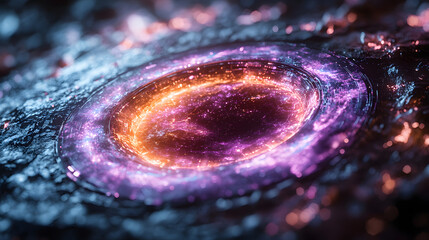 Wall Mural - Cosmic Portal: An abstract representation of a mesmerizing portal or galaxy, swirling with vibrant colors and textures.