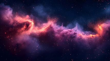 Wall Mural - Cosmic Canvas: A breathtaking panorama of the celestial expanse, where swirling nebulas of vibrant colors ignite the darkness, sparking wonder and curiosity