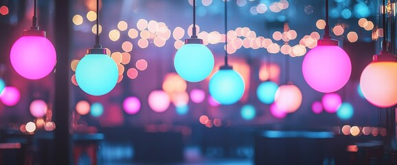 Wall Mural - featuring a festive dark background, the scene is enriched by bokeh and illuminated with light effec