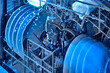 © Davizro Photography - Details of inside of a dishwasher in operation elevated view