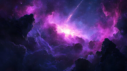 nebula's cosmic dance: a breathtaking digital artwork showcasing a vibrant, swirling nebula in shade