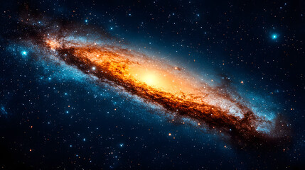Wall Mural - Andromeda Galaxy: A mesmerizing view of the spiral galaxy, with its swirling arms of stars, gas, and dust, set against the backdrop of the vast universe.