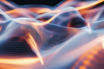 Wall Mural - colorful waves of light dance and shimmer in a digital landscape, creating a mesmerizing visual symp