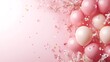 © Mimia - Pink birthday balloons with pink background mockupon