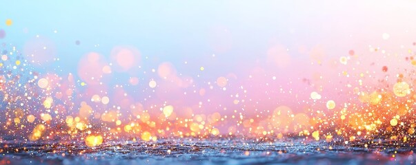 Wall Mural - in a defocused and abstract style, this christmas background showcases sparkling golden lights and b