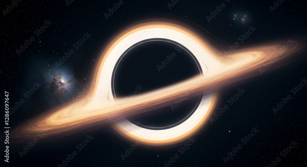 Visually stunning depiction of a black hole with accretion disk ...