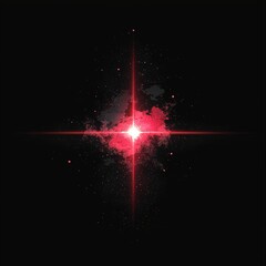 Wall Mural - Lens flare and red light special effect against a black background