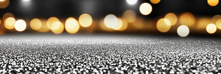 Wall Mural - silver and white glitter lights in an abstract design, blurred
