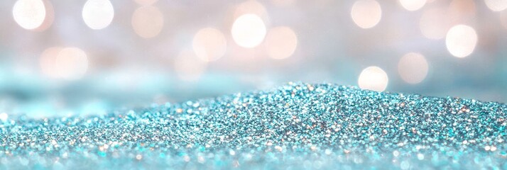 Wall Mural - blurred background with abstract glitter lights in silver and white